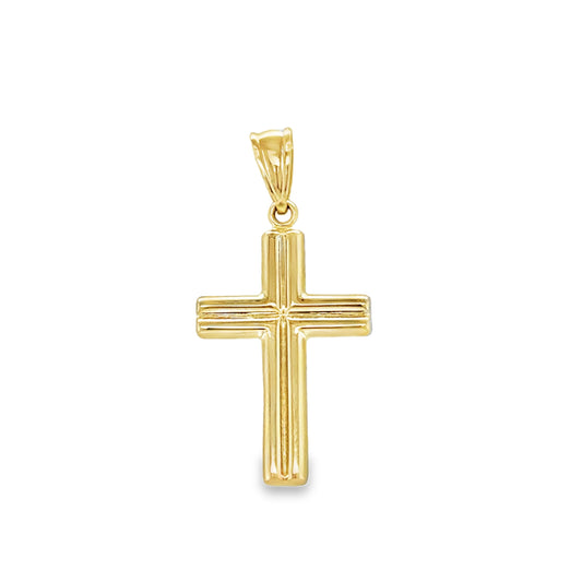 Polished Channel Cross Pendant