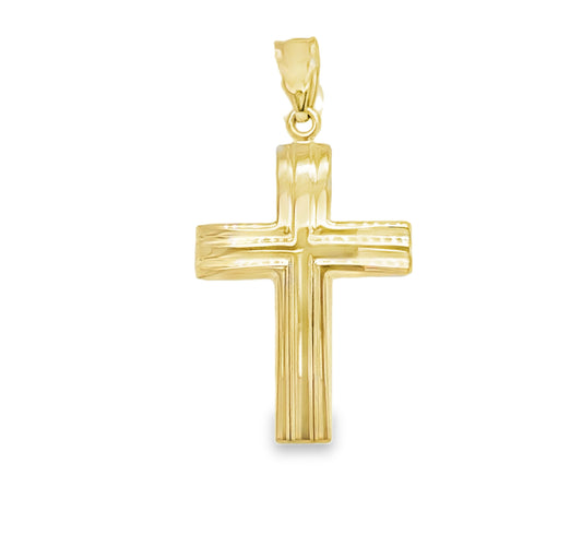 Ribbed Large Cross Pendant