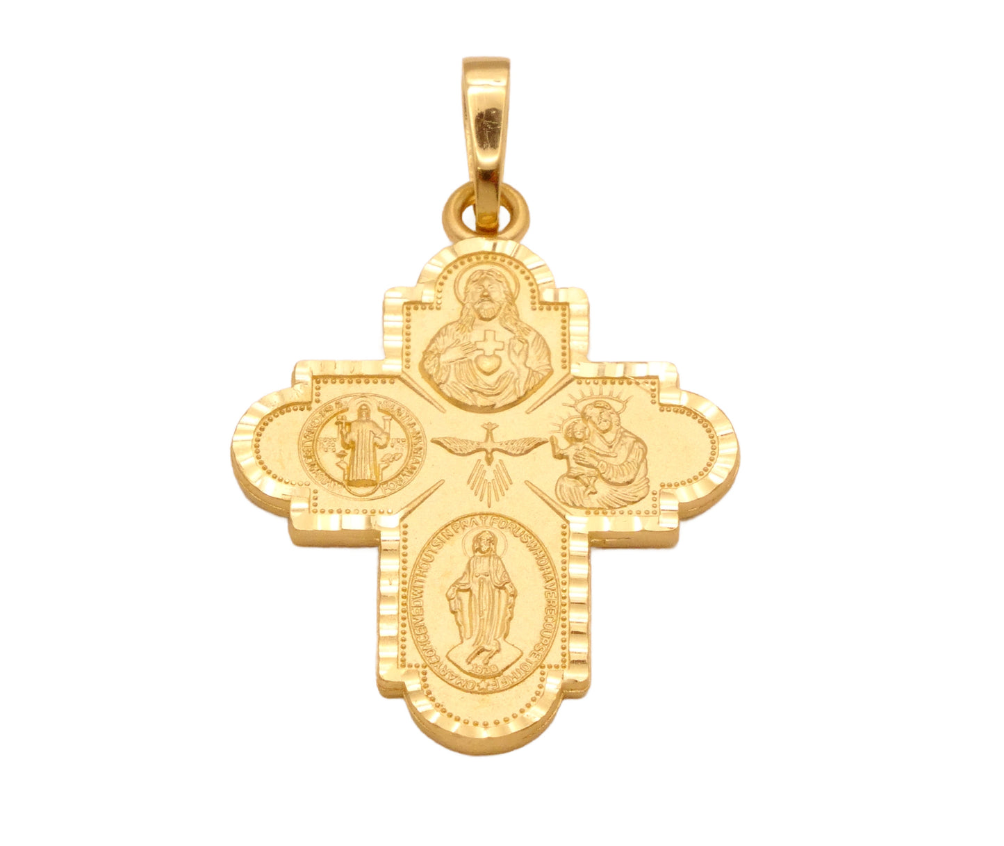 Large Four-Way Patron Saint Scapular Cross Pendant