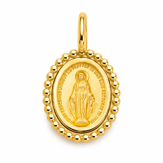 Miniature Beaded Miraculous Medal Pendant