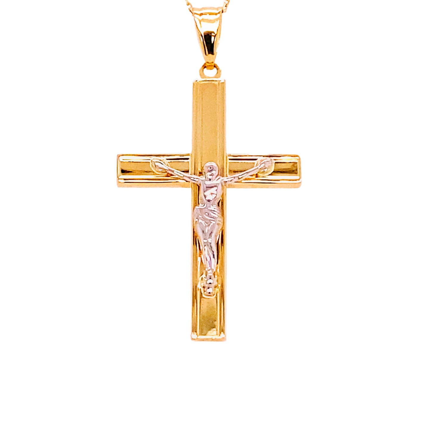 Large Two-Tone Crucifix Cross with Jesus Christ