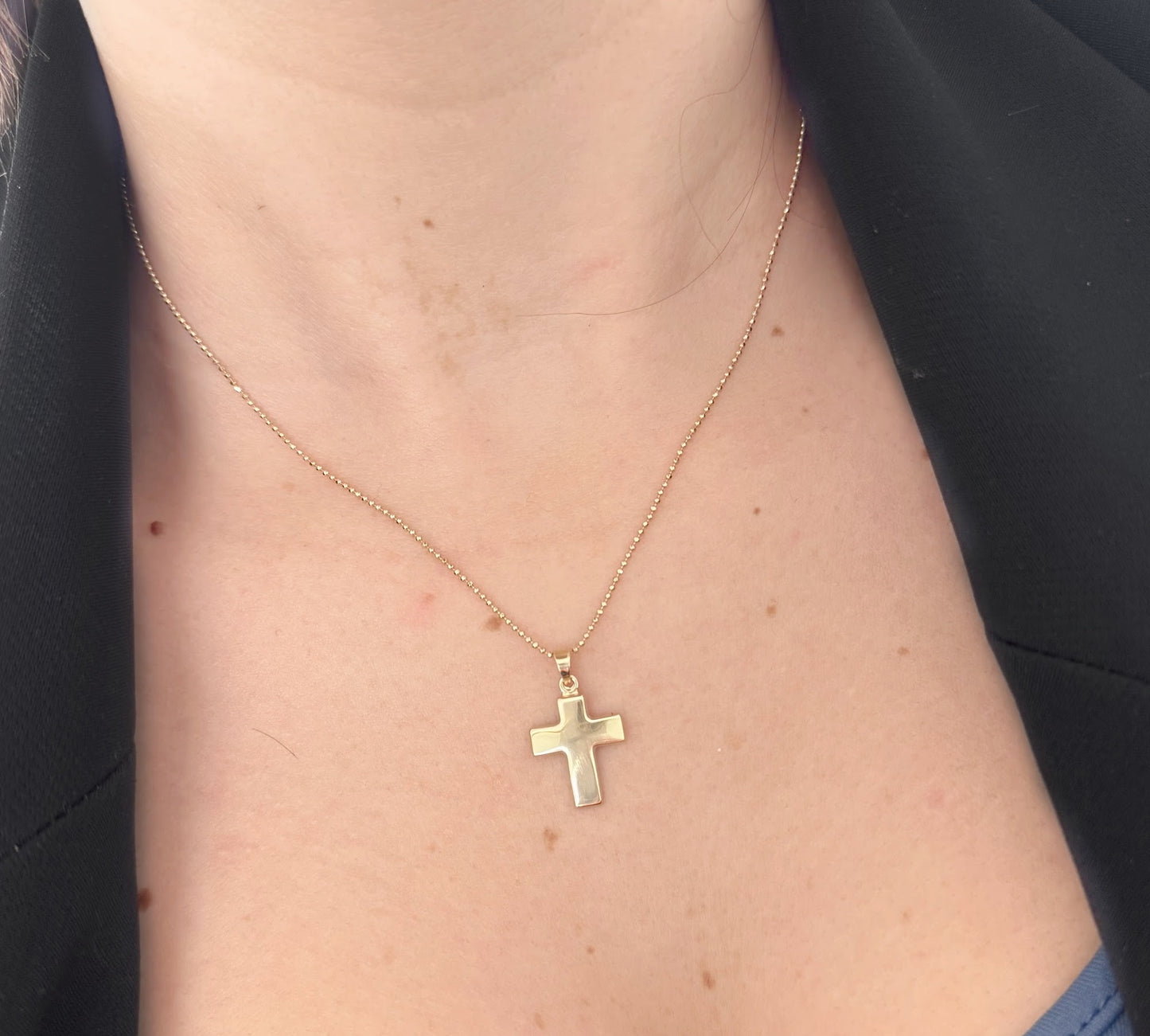 Petite Flat Cross Necklace Pendant