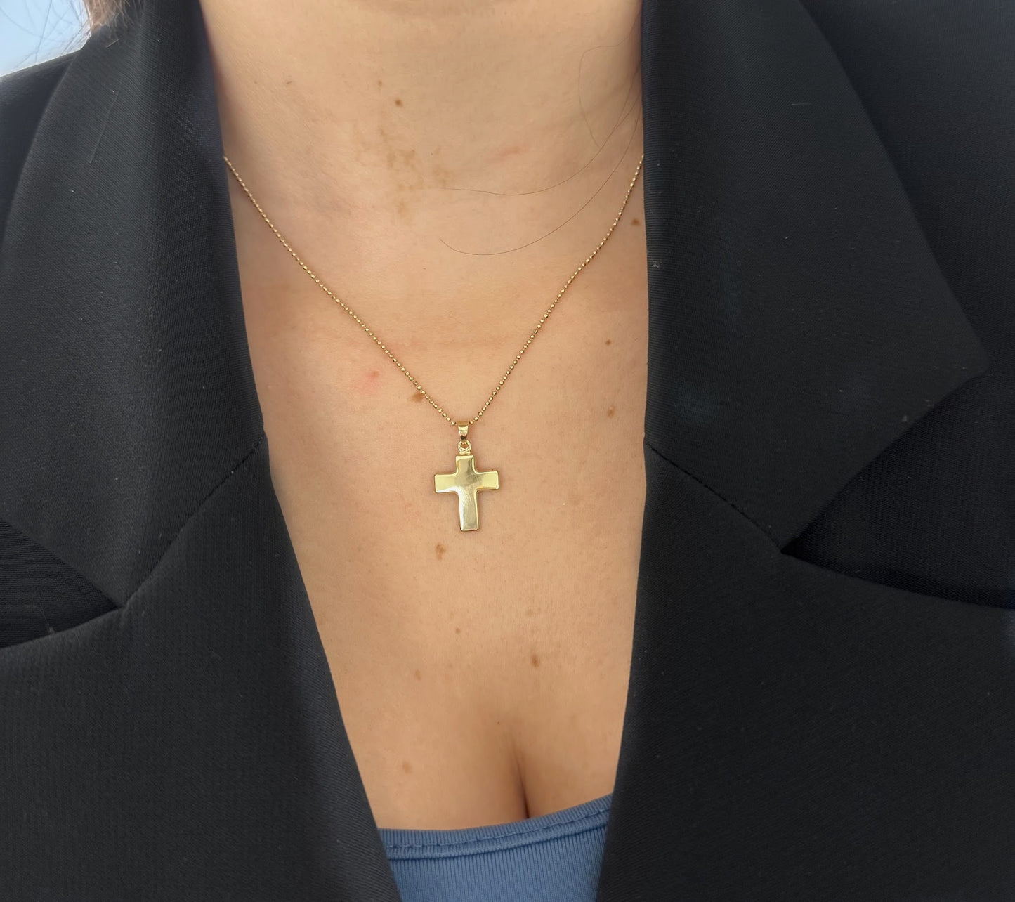 Petite Flat Cross Necklace Pendant