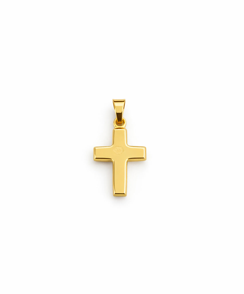 14K Yellow Gold Cross Pendant 13mm