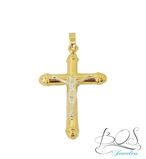 14K Gold Two-Tone Crucifix with Jesus Christ