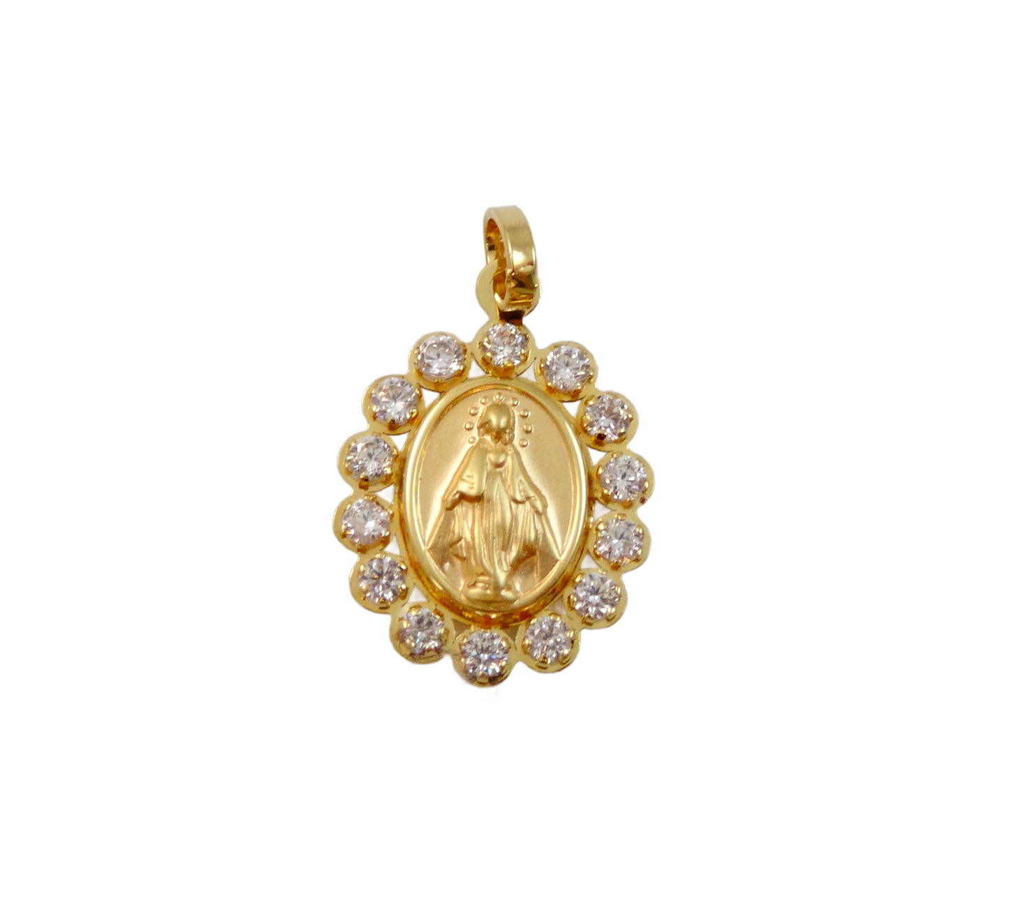 14K Gold Miraculous Pendant with C/Z