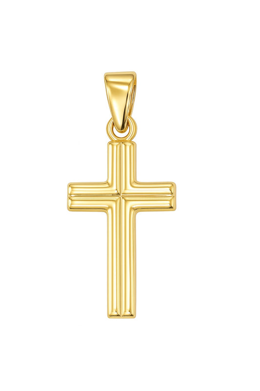 Polished Channel Cross Pendant