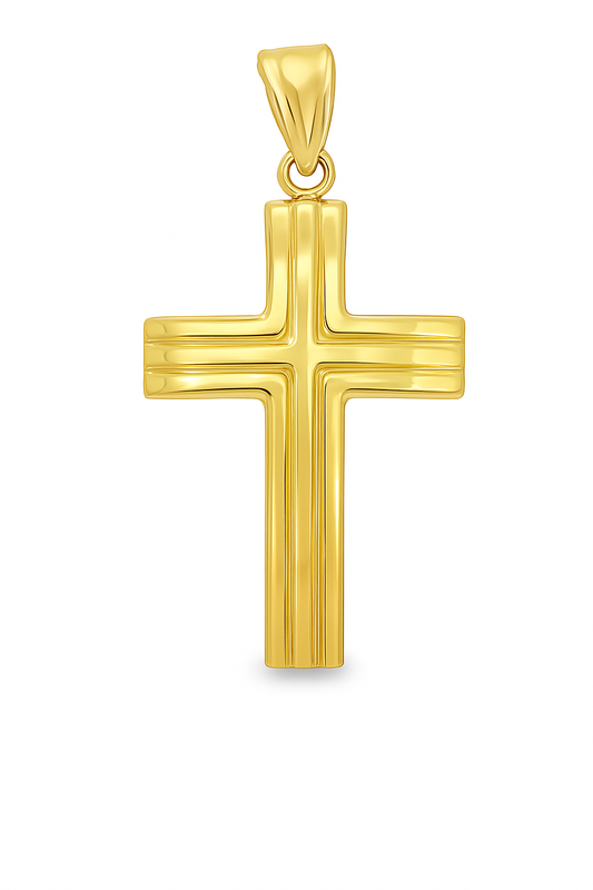 Ribbed Large Cross Pendant