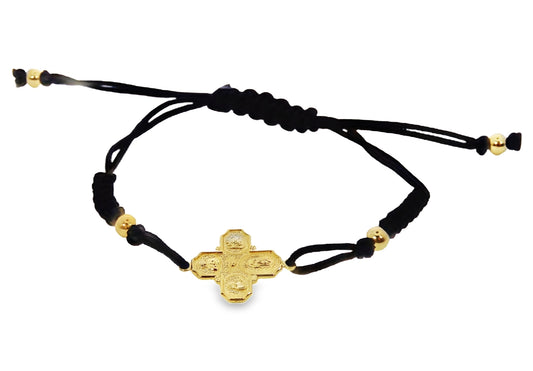 4-Way Medal Cross Macrame Bracelet