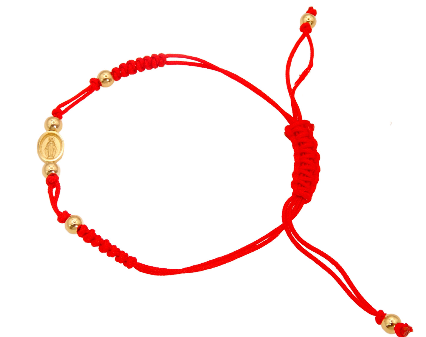 Miraculous or Guadalupe small Medal Macrame Bracelet