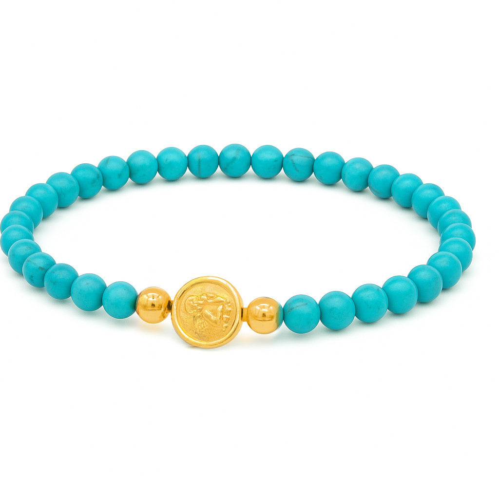 Guardian Angel Pearl Elastic Bracelet 8mm