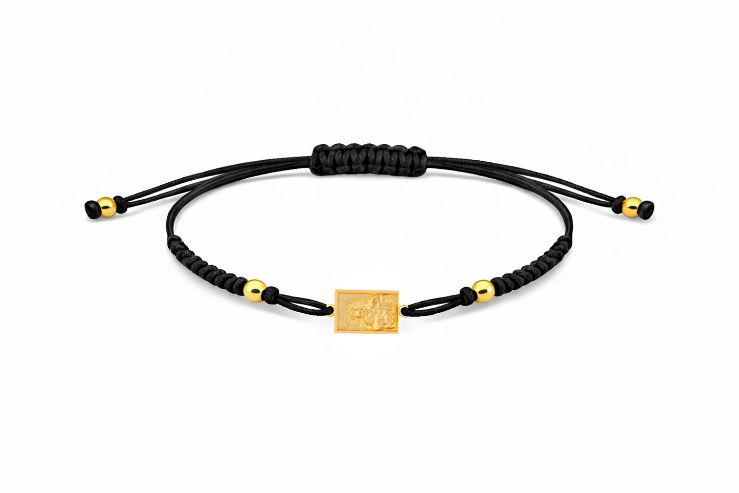 Miniature Scapular Medal Macrame Bracelet