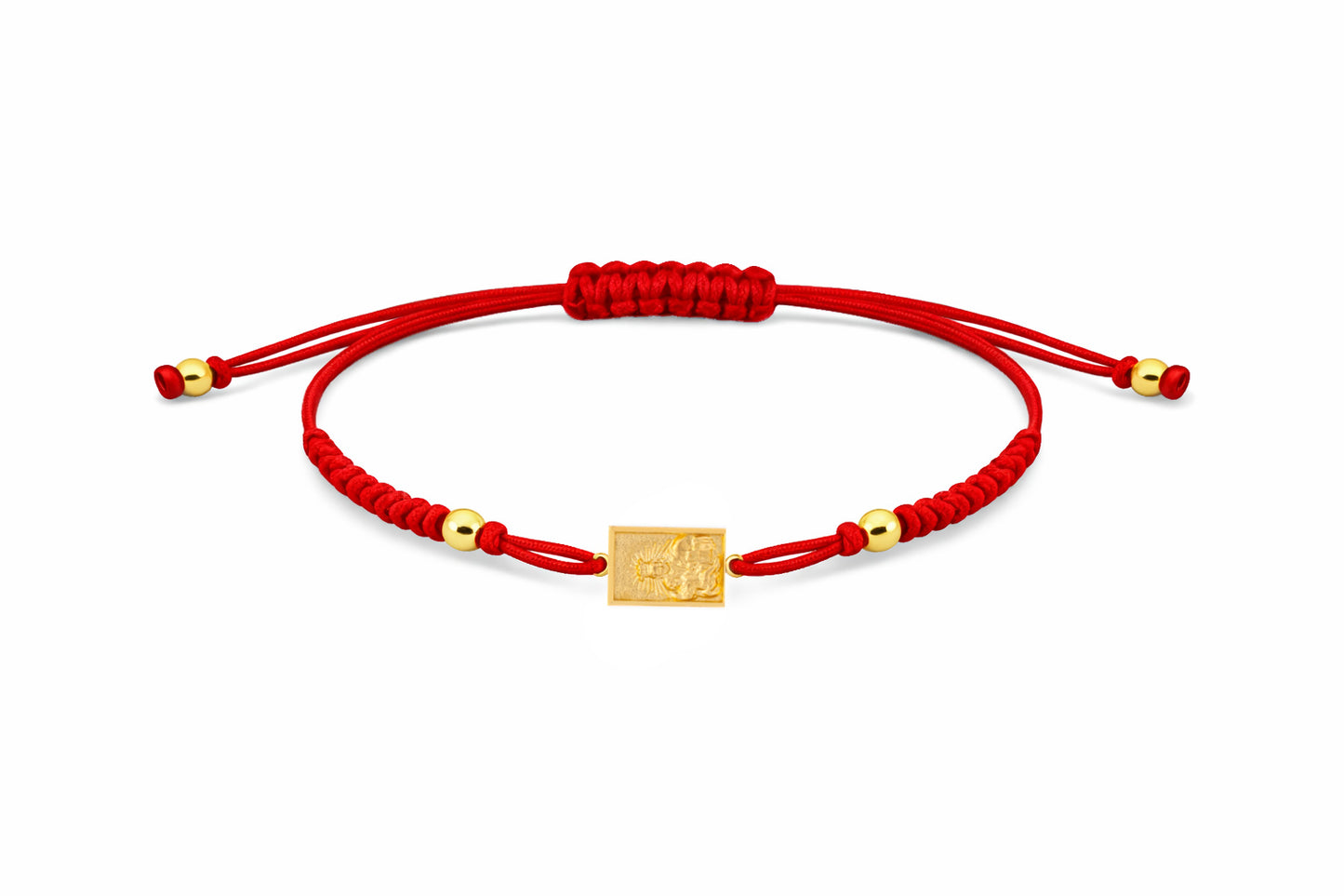 Miniature Scapular Medal Macrame Bracelet