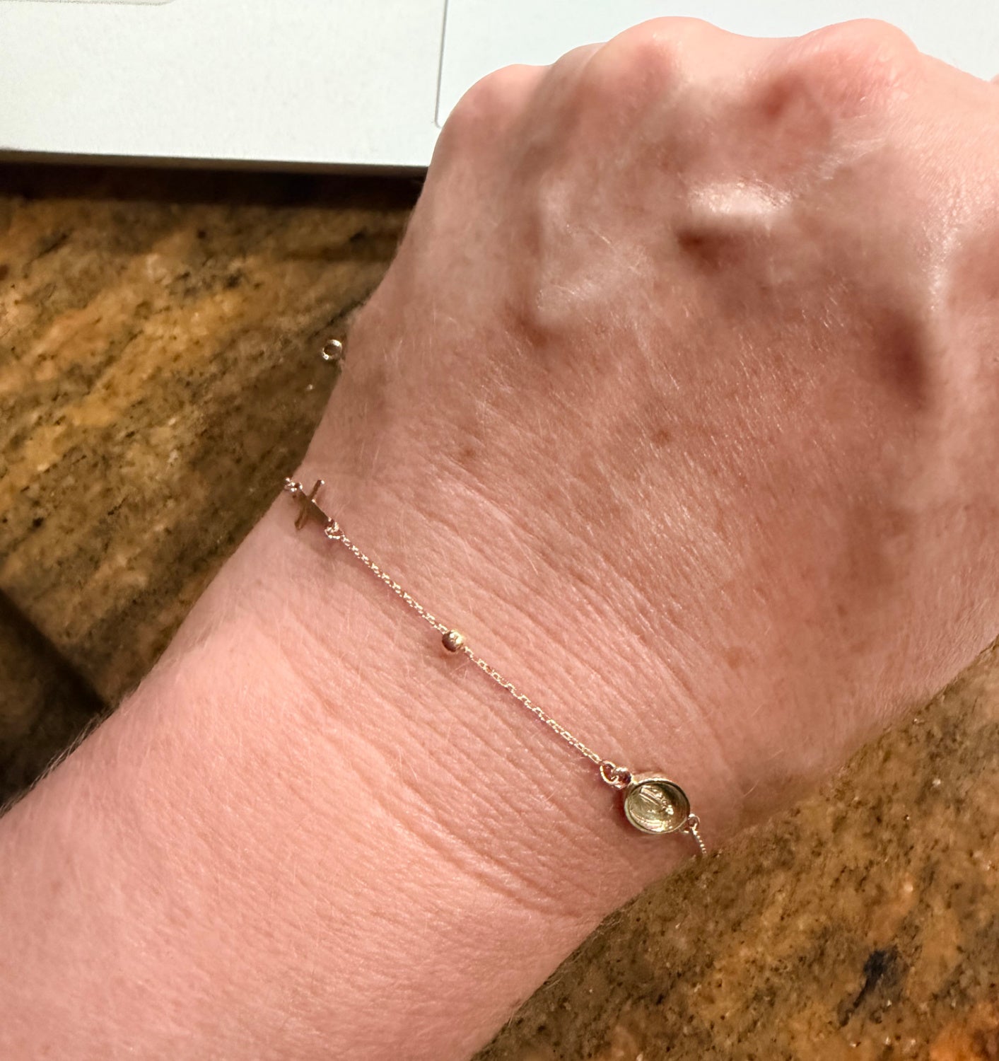 Mini Cross and Miraculous Medal Bracelet