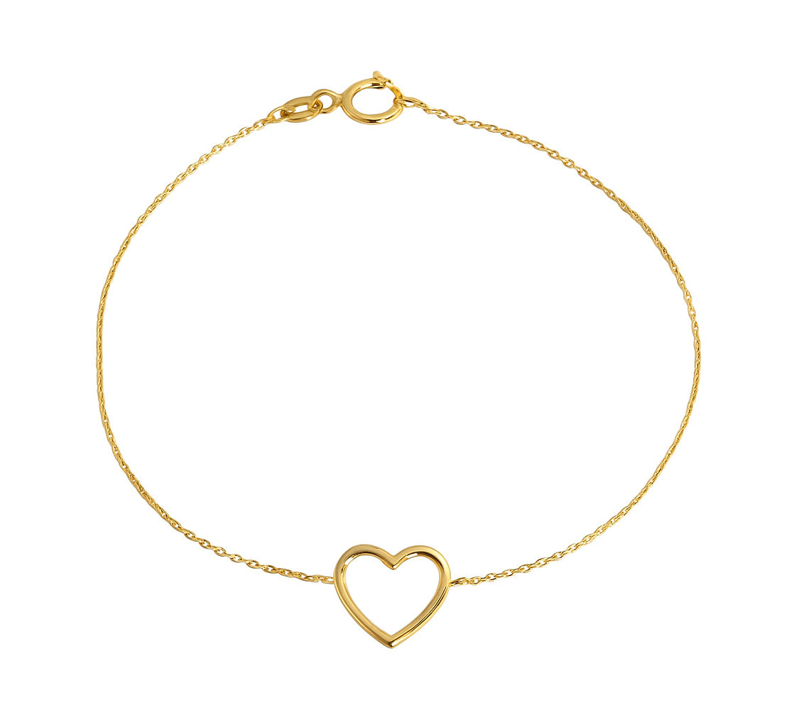 Dainty Open Heart Gold Bracelet