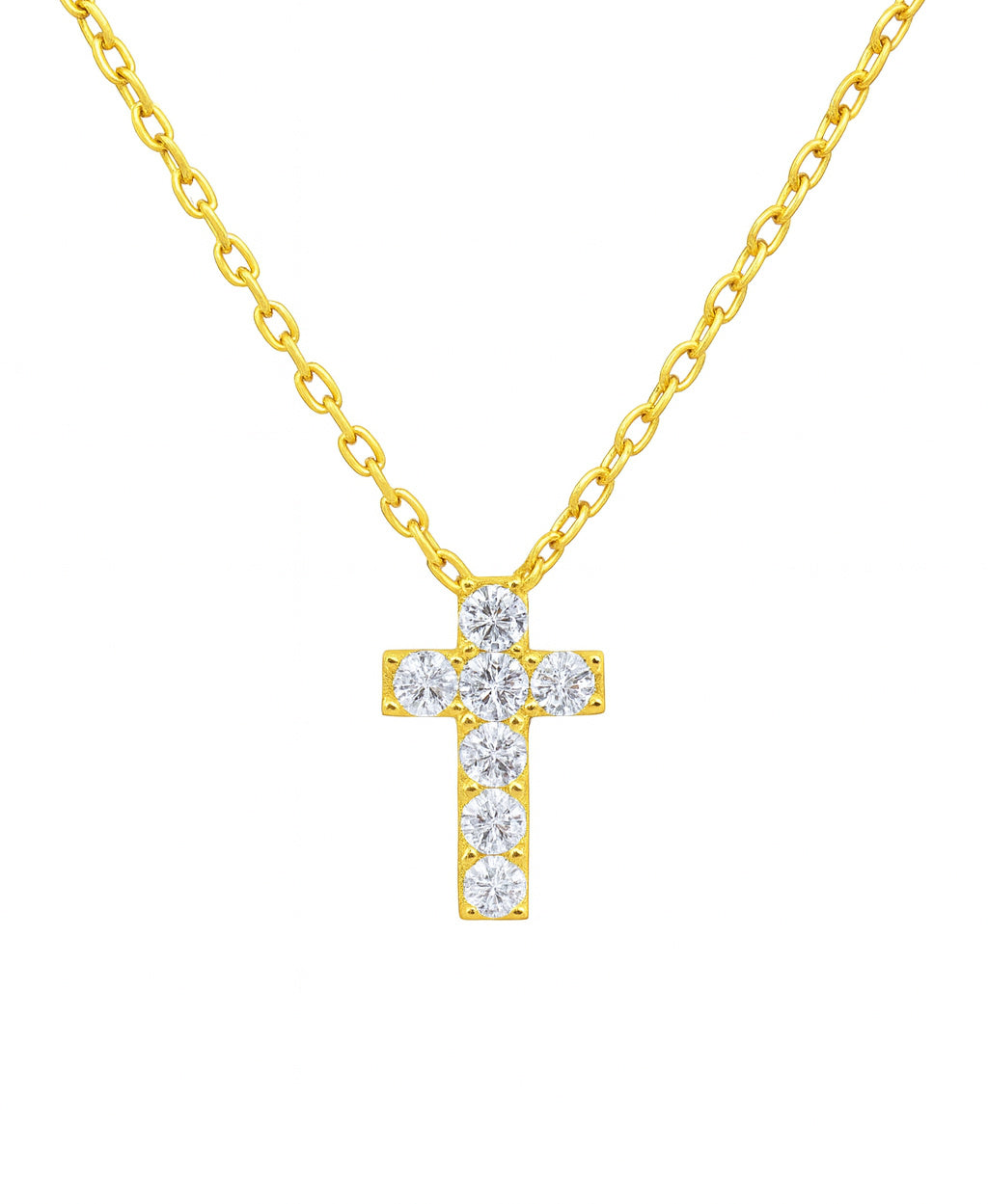 Petite Cubic Zirconia Cross Necklace