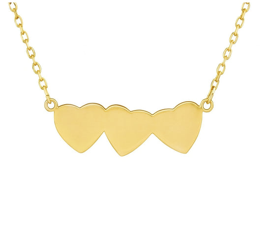 Trio Heart Pendant Necklace