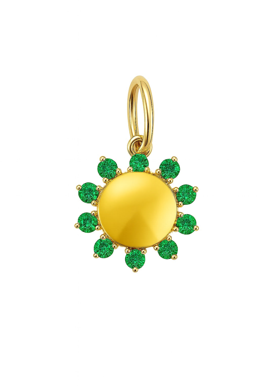 Color Stone Halo Disc Charm