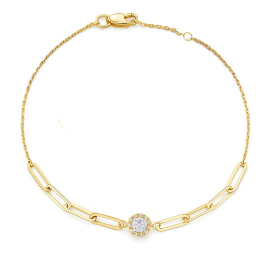 Half Paperclip Diamond Bracelet