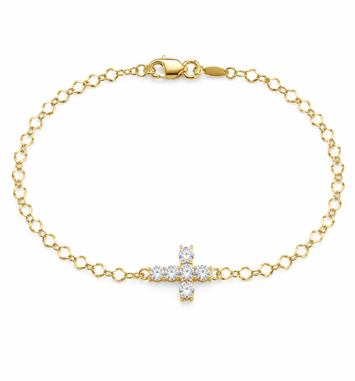 Chunky Small Diamond Cross Bracelet