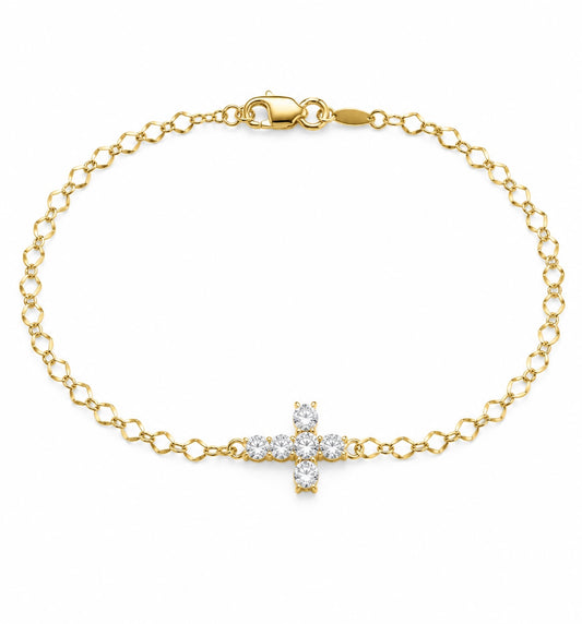 Chunky Small Diamond Cross Bracelet