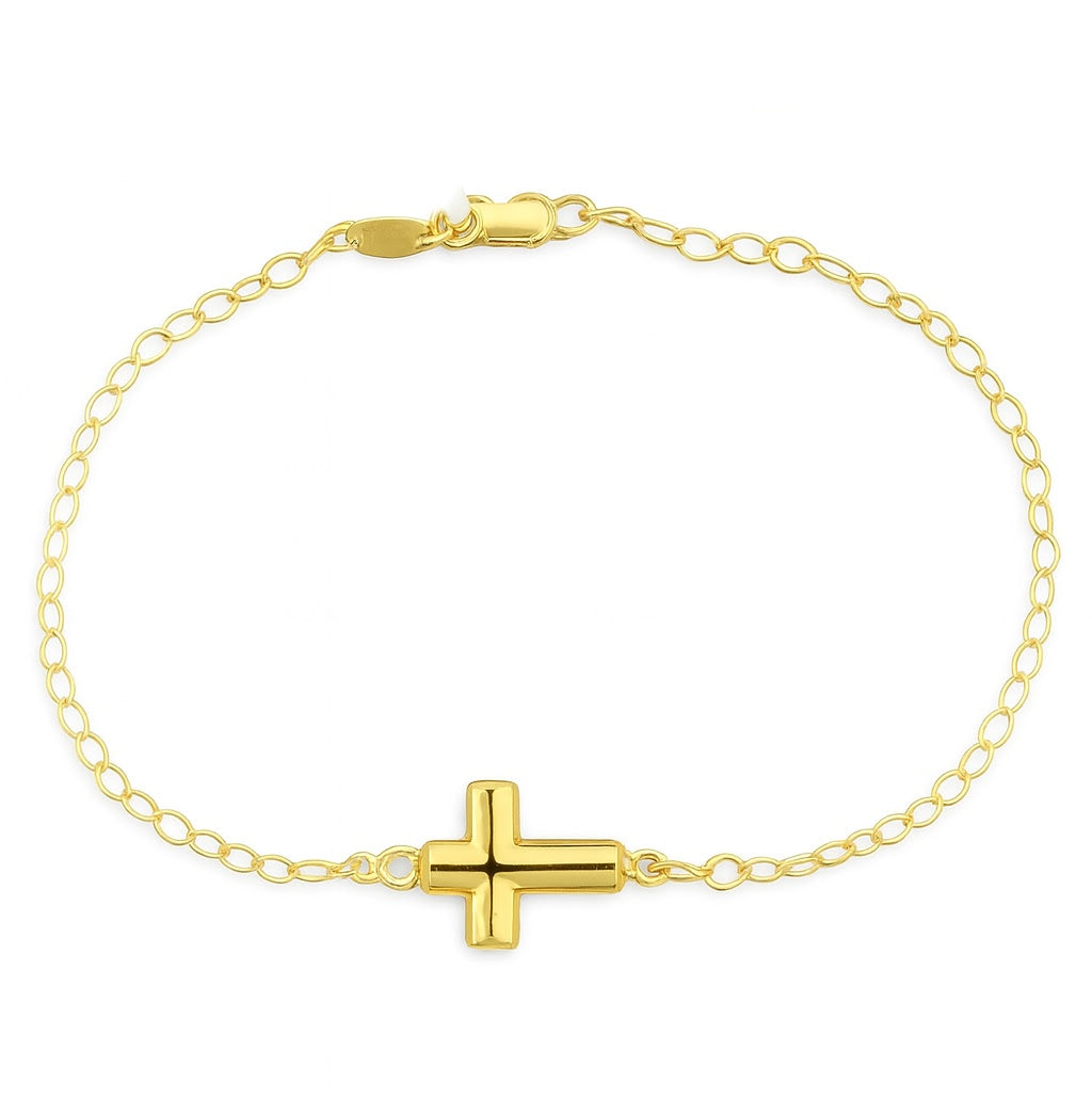 Cable Link Cross Bracelet