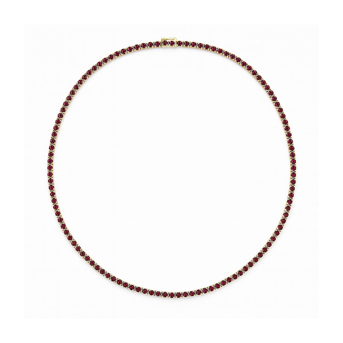 Straight Line Fine Color Stone Tennis Necklace
