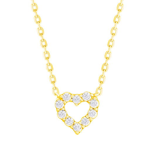 Mini Diamond Open Heart Necklace