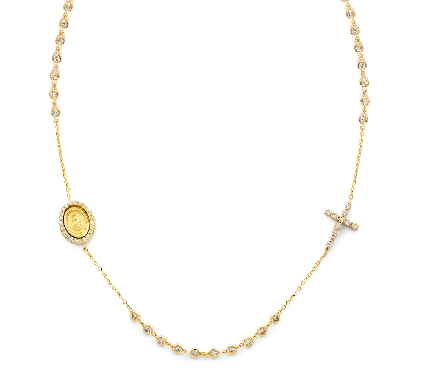 Diamond Rosary Necklace 14K Gold