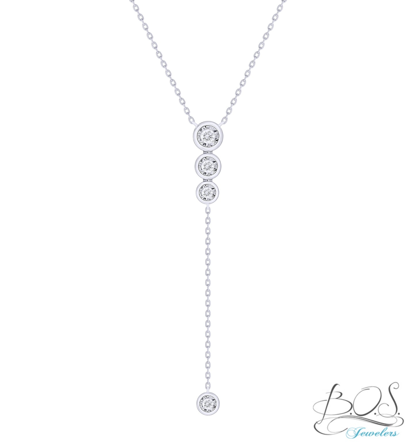 14K Gold Liaret Bezel Diamond Necklace