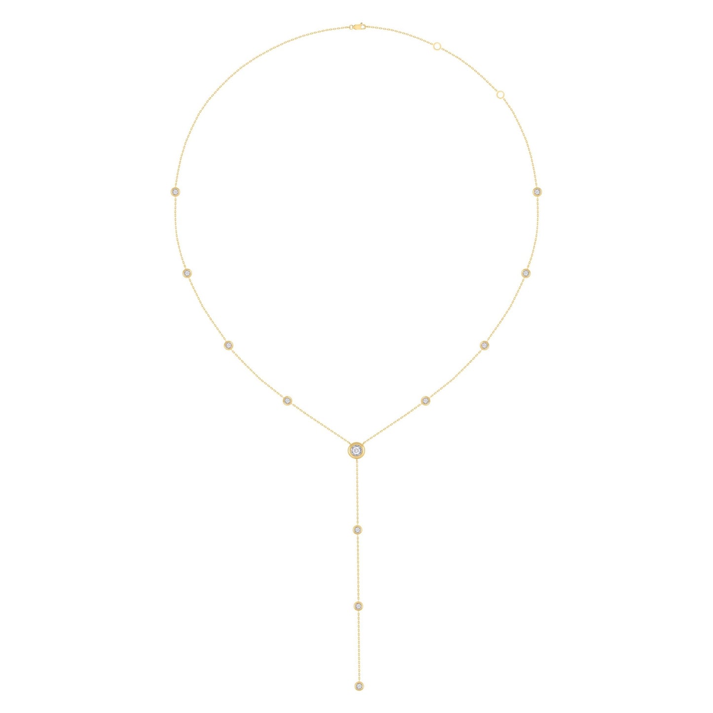 14K Gold Liaret Diamond Bezel  Necklace