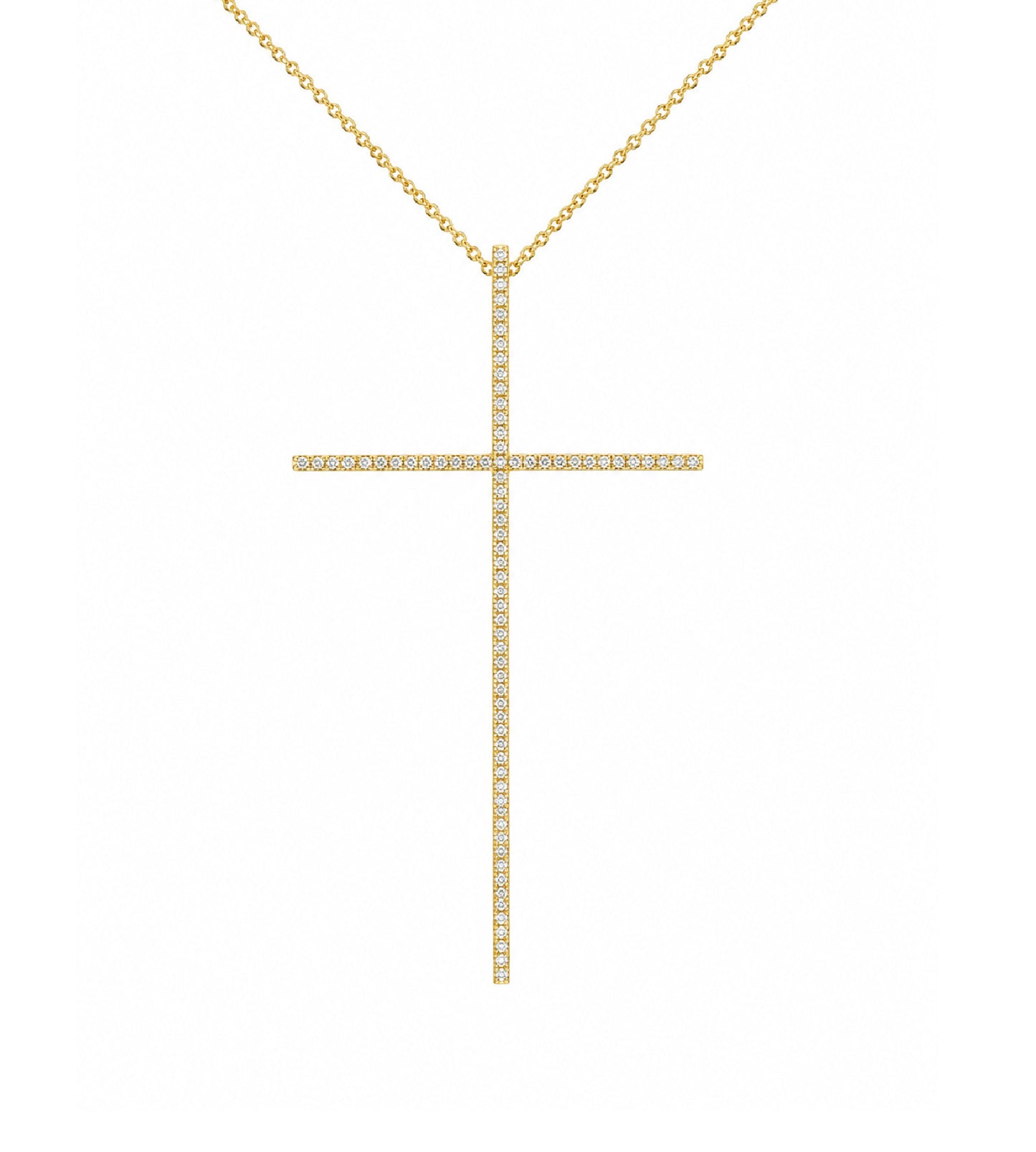 Extra Large Thin Pave Diamond Cross
