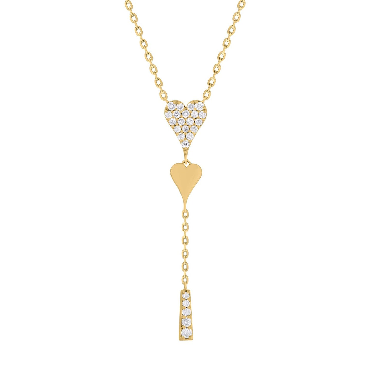 Diamond Heart Lariat Necklace