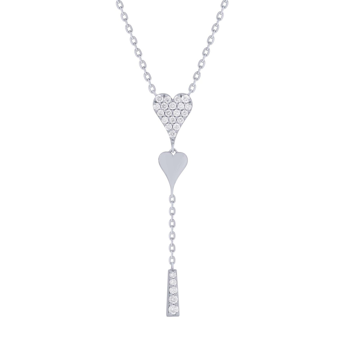 Diamond Heart Lariat Necklace