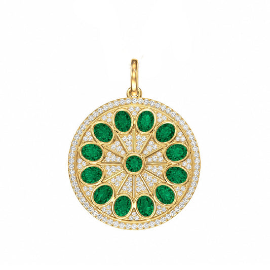Diamond & Color Stone Mosaic Charm