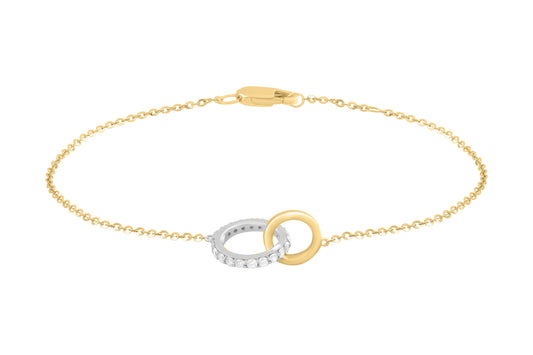 Diamond Interlocking Circles Pendant Bracelet