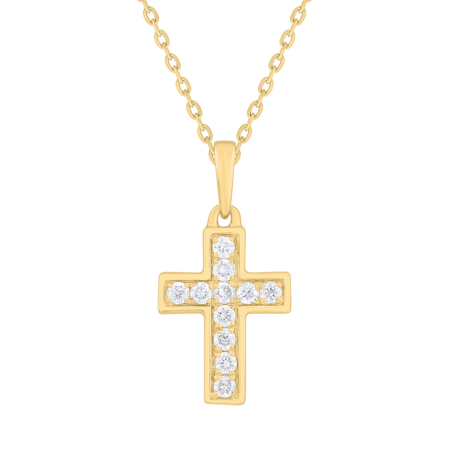 Small Channel Pave Diamond Cross