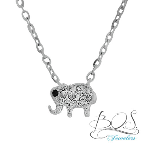 14K Gold Miniature Diamond Elephant Necklace