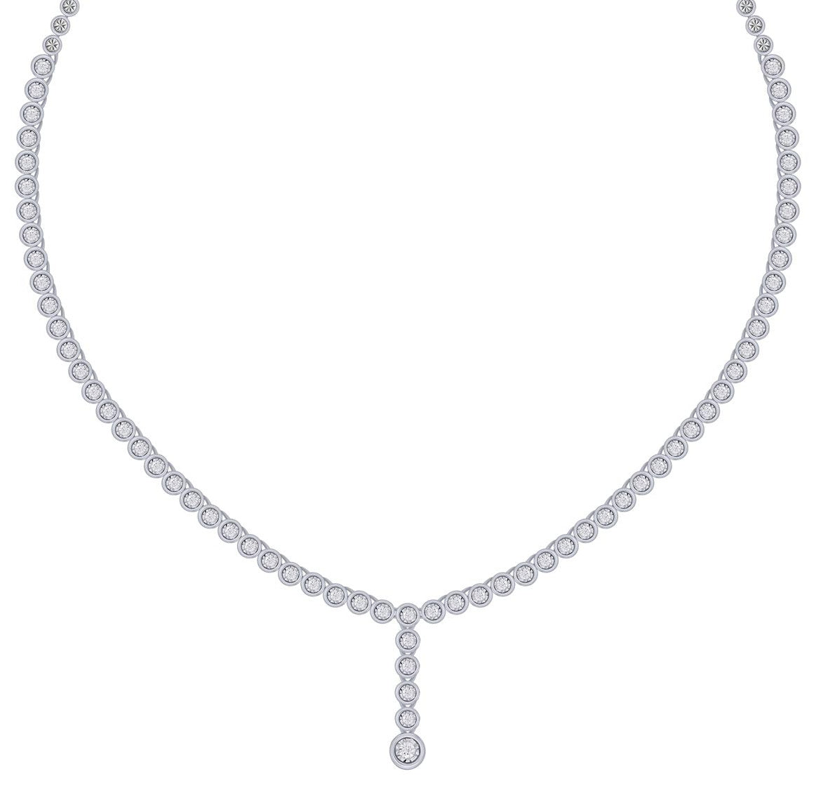 Diamond Bezel Lariat Tennis Necklace