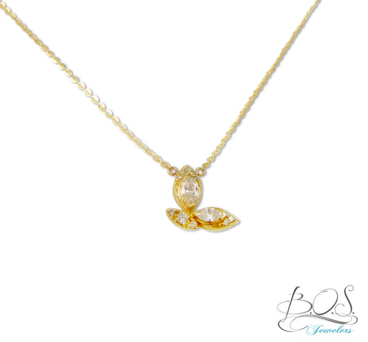14K Gold Marquisse Diamond Butterfly Necklace