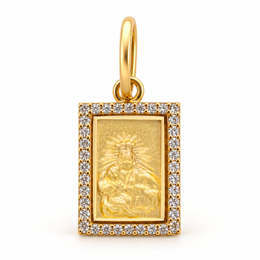 Small Diamond Scapular Medal Pendant