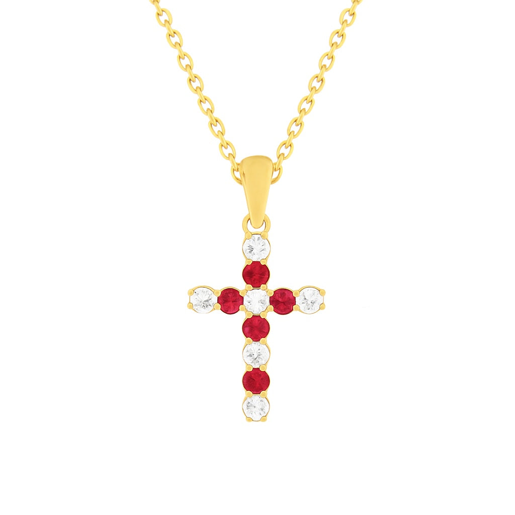 Diamond Ruby Emerald Blue Sapphire Cross