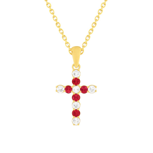 Diamond Ruby Emerald Blue Sapphire Cross
