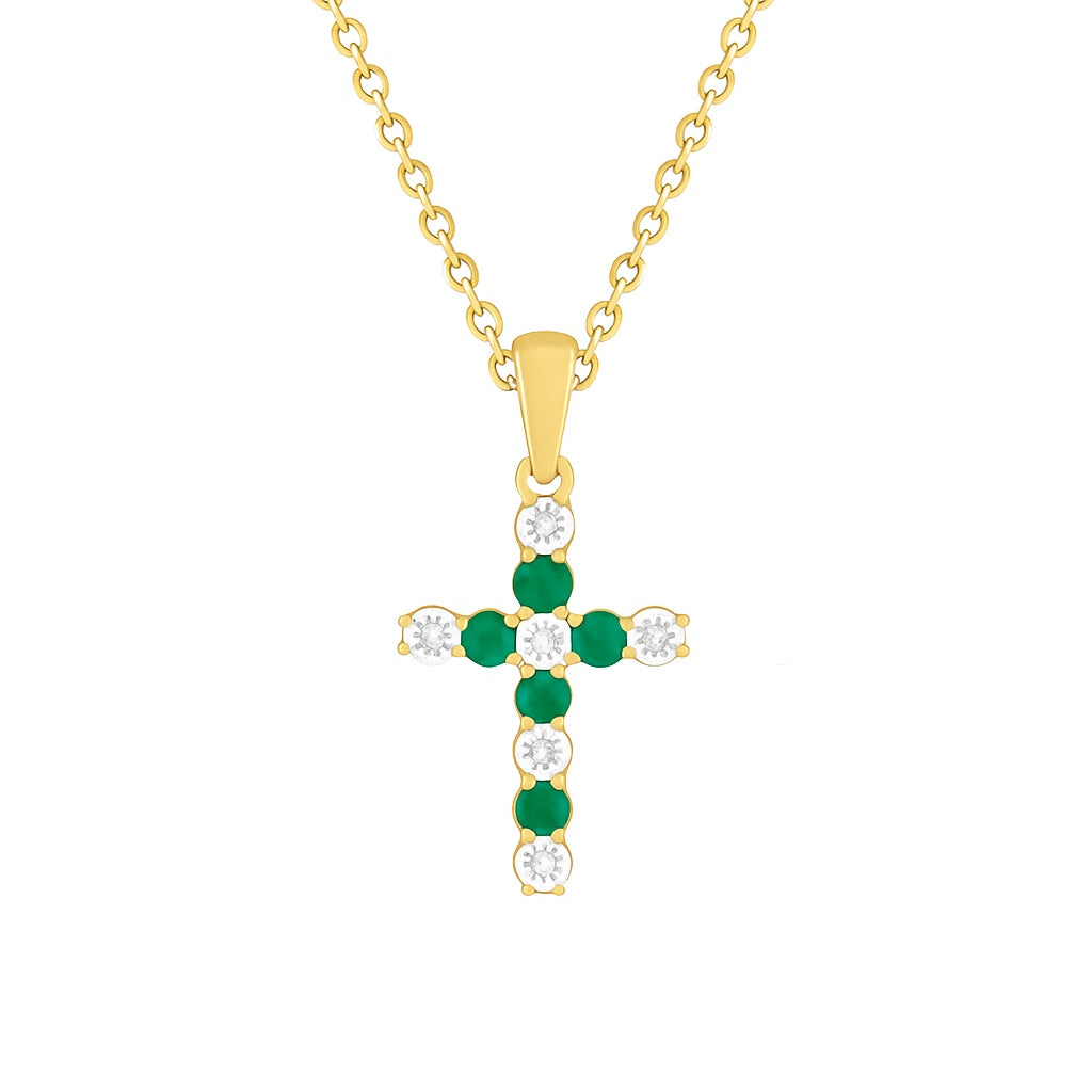 Diamond Ruby Emerald Blue Sapphire Cross