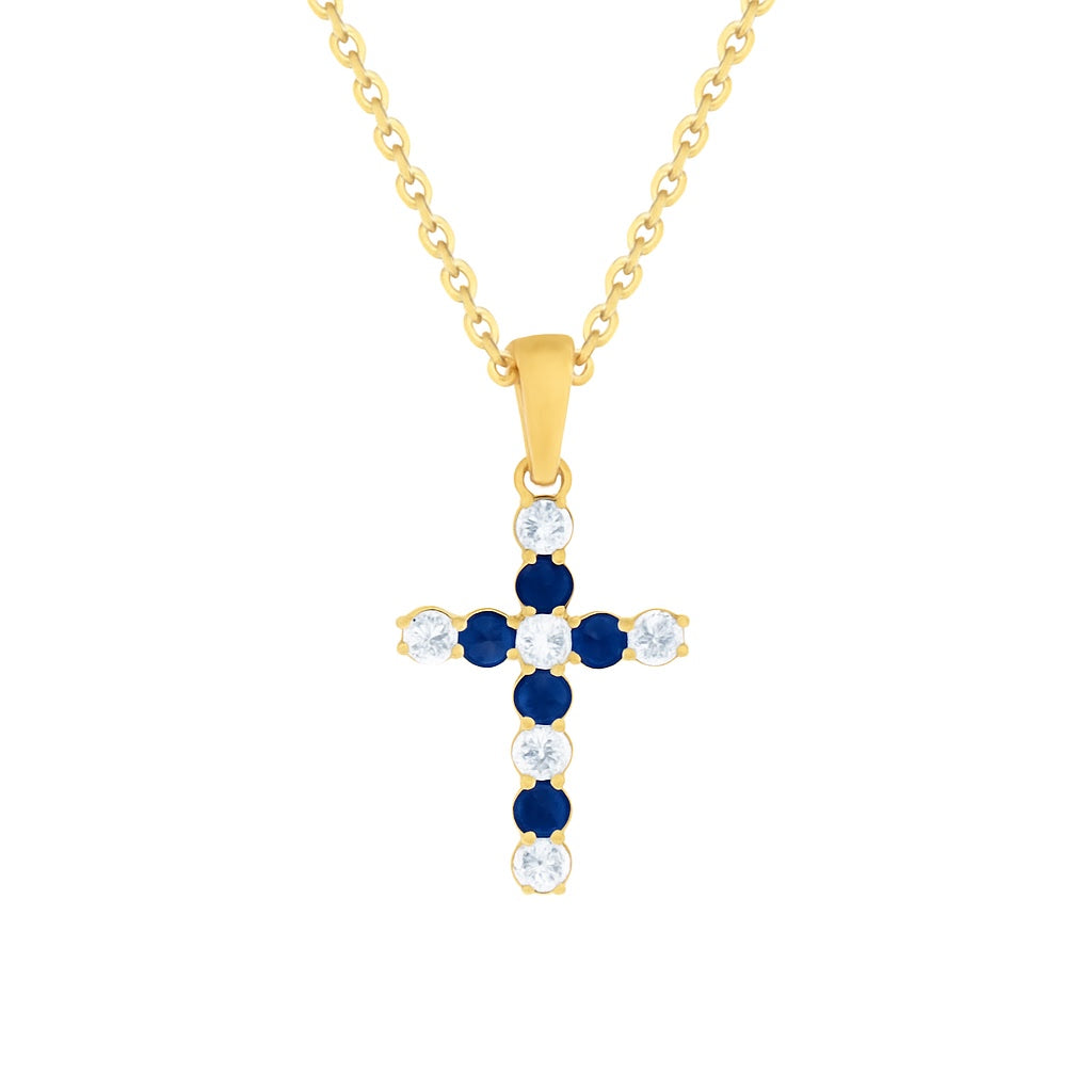 Diamond Ruby Emerald Blue Sapphire Cross