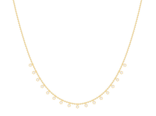 Chic Dainty Diamond Drops Beaded Necklace