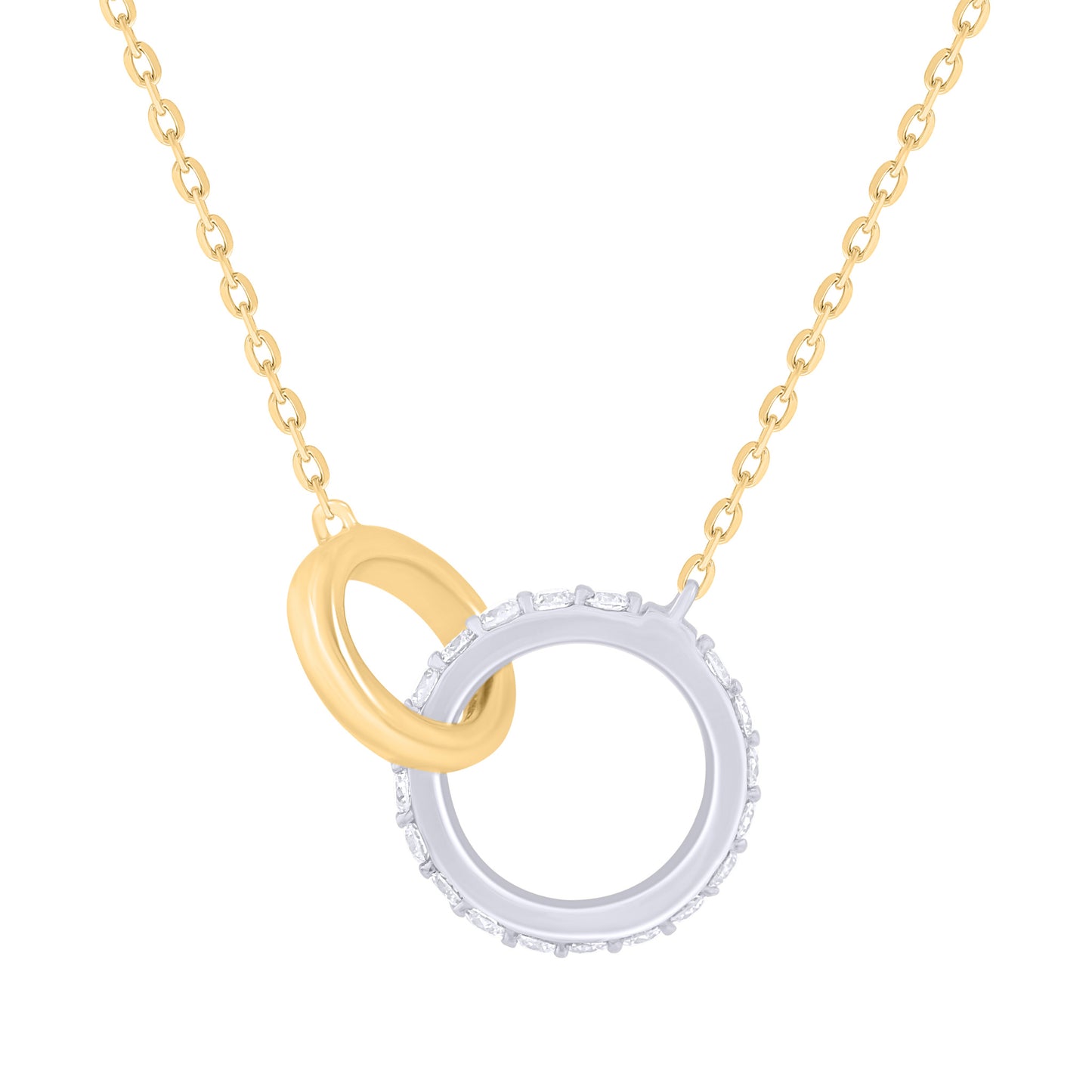 Diamond Interlocking Circles Pendant Necklace