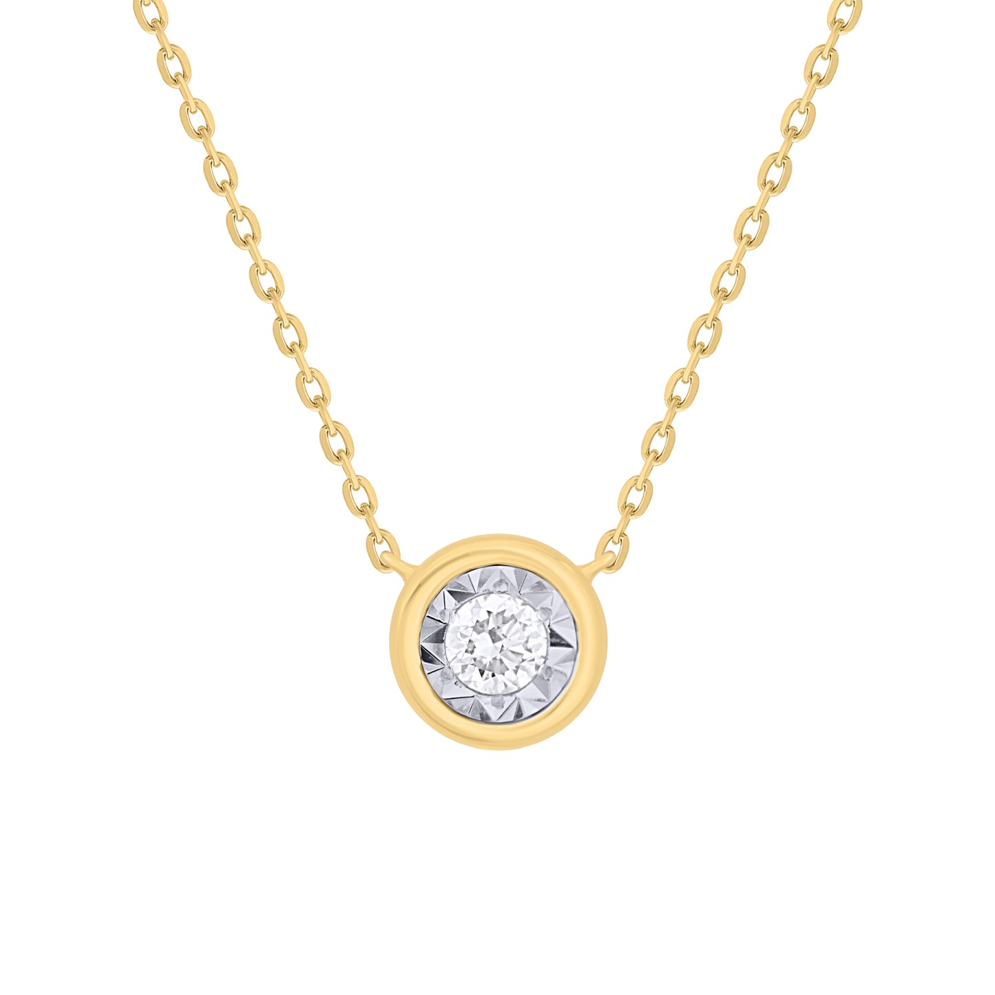 Diamond Bezel Illusion Solitaire Necklace