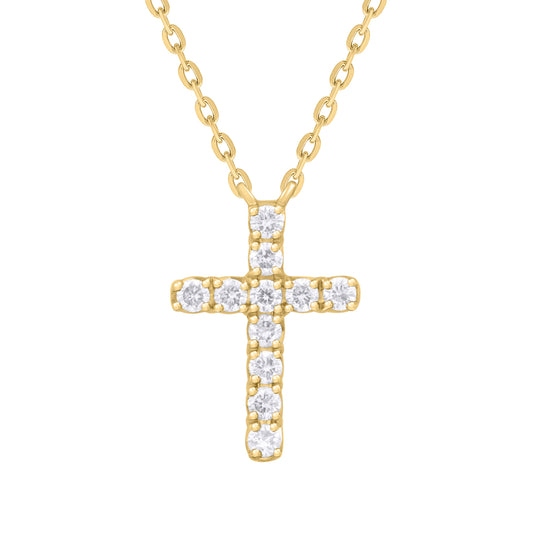 Mini Thin Diamond Cross Necklace