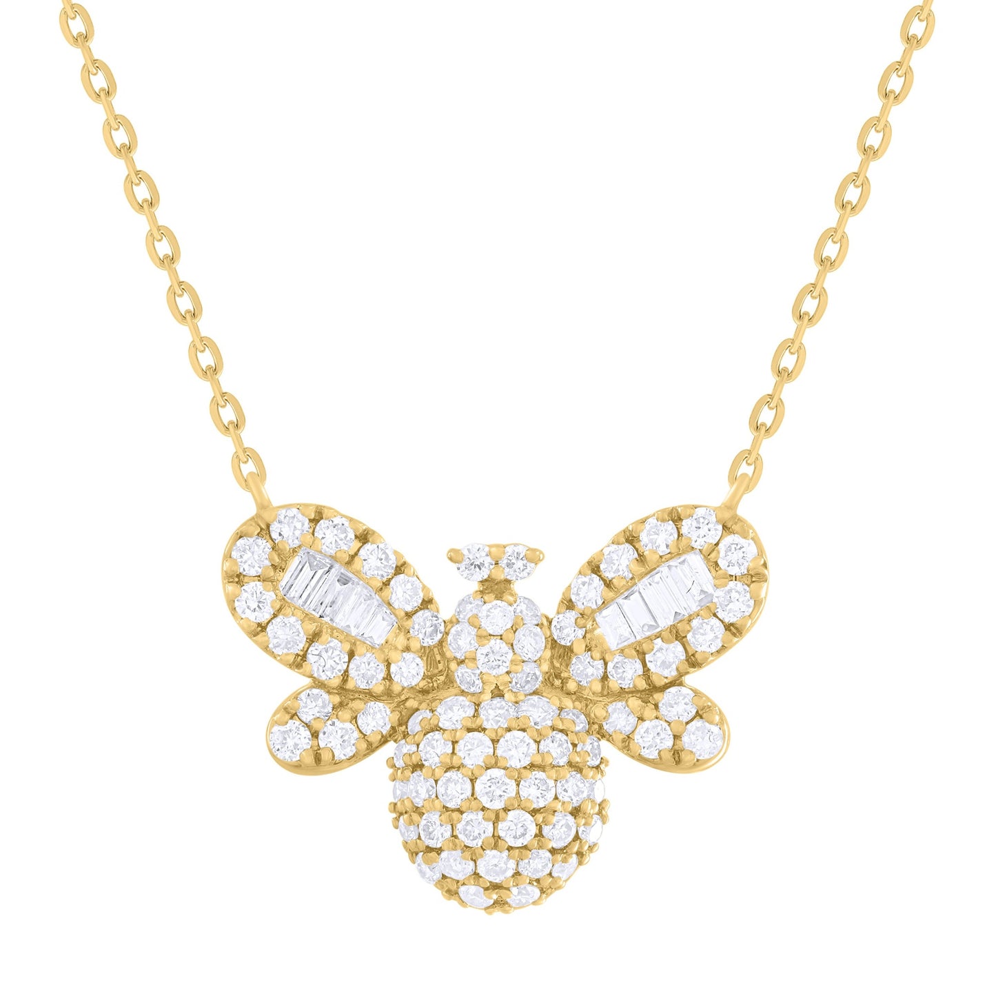 Diamond Bumblebee Charm Necklace